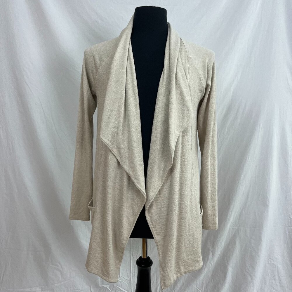 Banana Republic Tan Brown Draped Ruffle Flowy Cardigan with Pockets Size S
